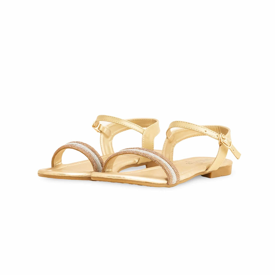 Girls Golden Formal Sandal KD9871