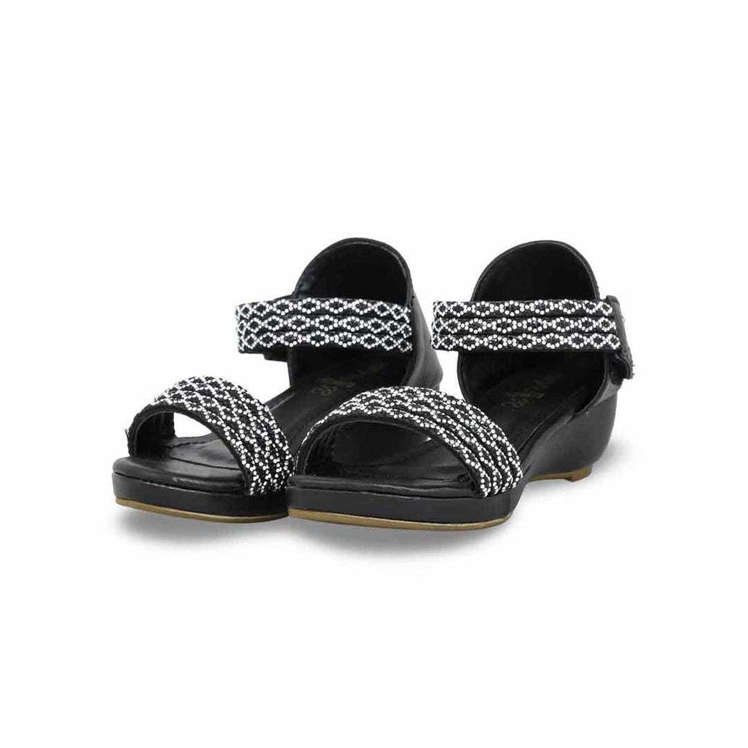 Girls Black Fancy Sandal KD9878