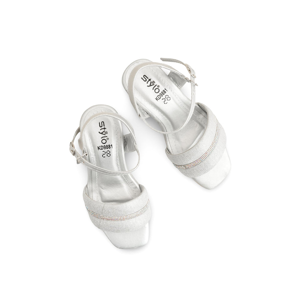 Girls Silver Fancy Sandal KD9881