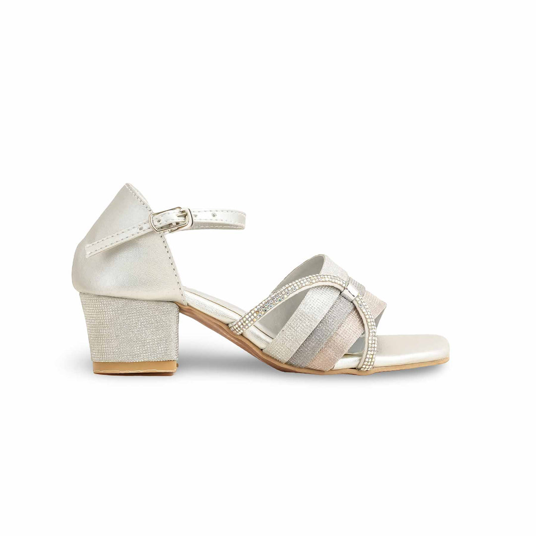 Girls Silver Fancy Sandal KD9882