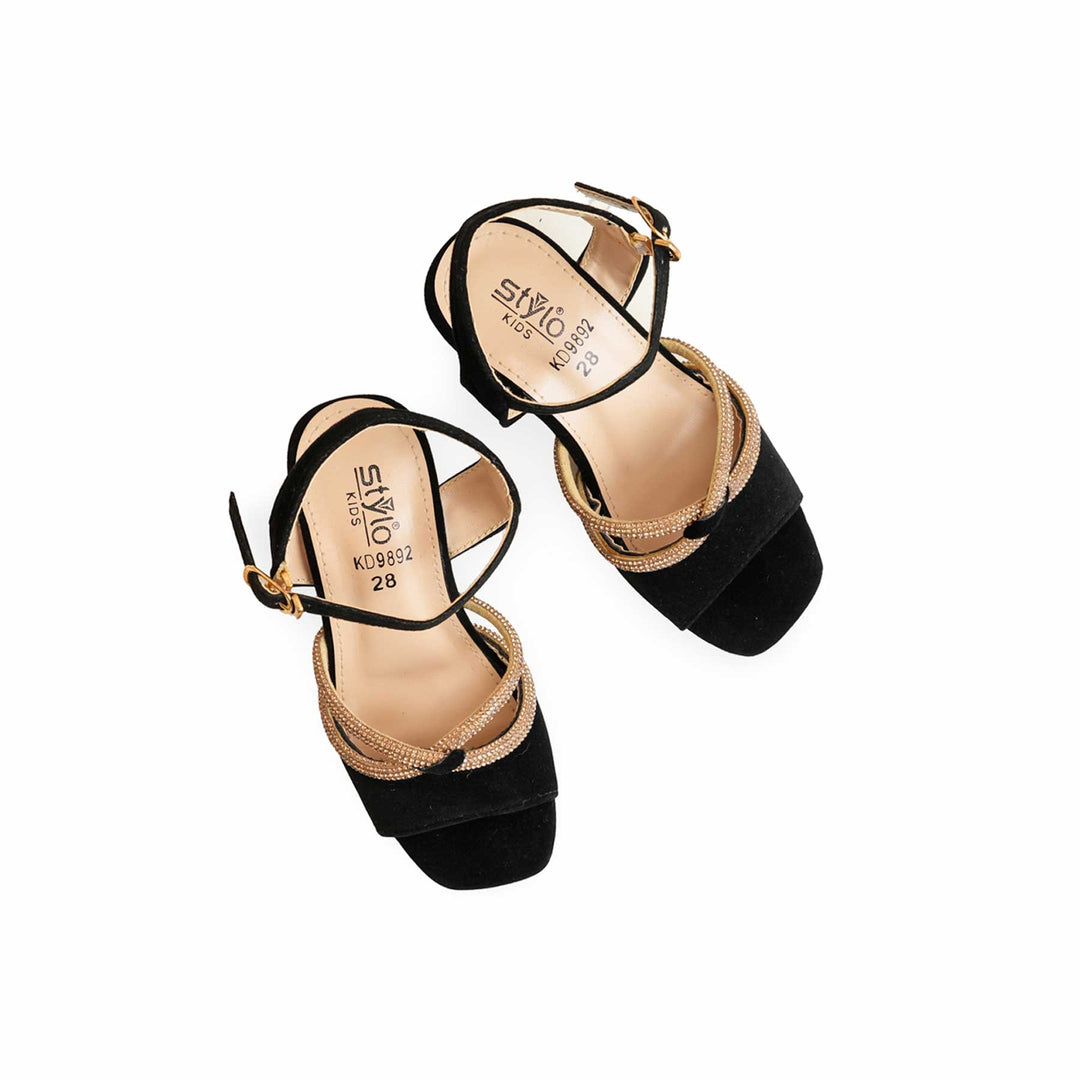 Girls Black Formal Sandal KD9892