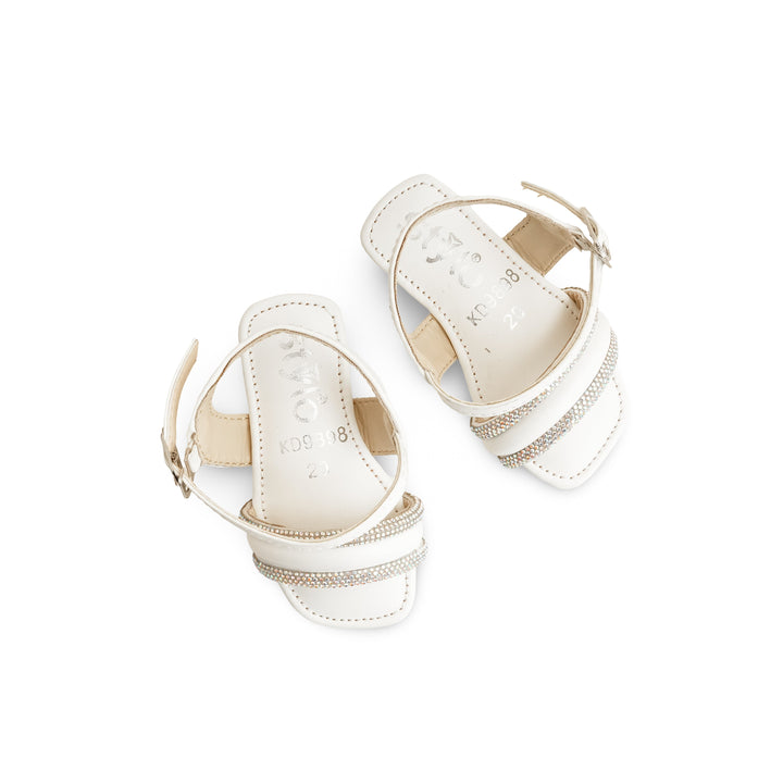 Girls White Formal Sandal KD9898