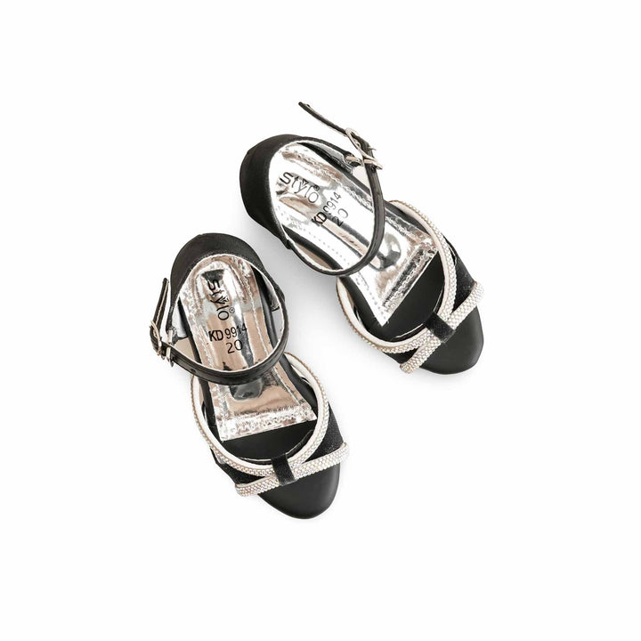 Girls Black Fancy Sandal KD9914