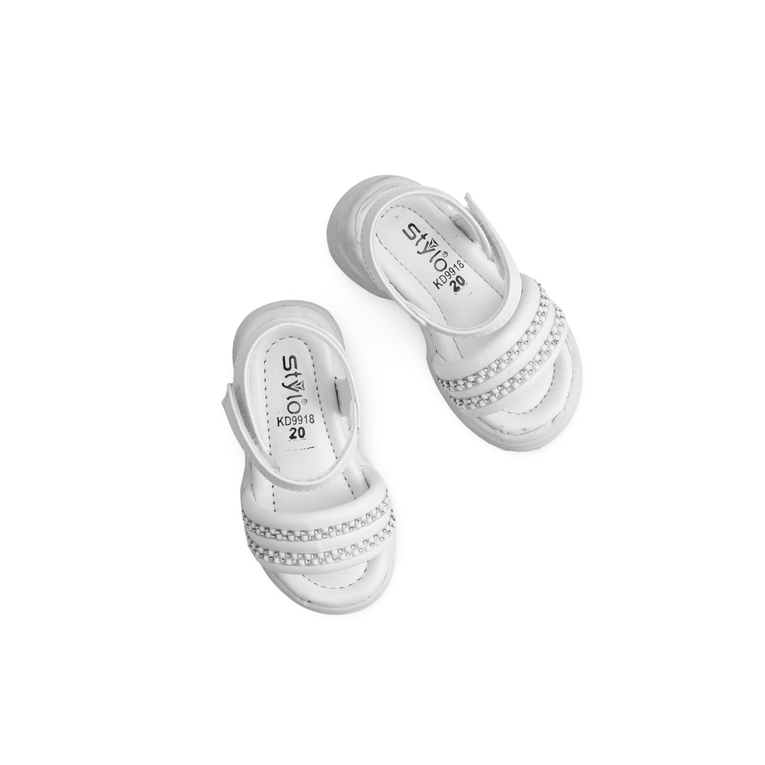 Girls White Formal Sandal KD9918