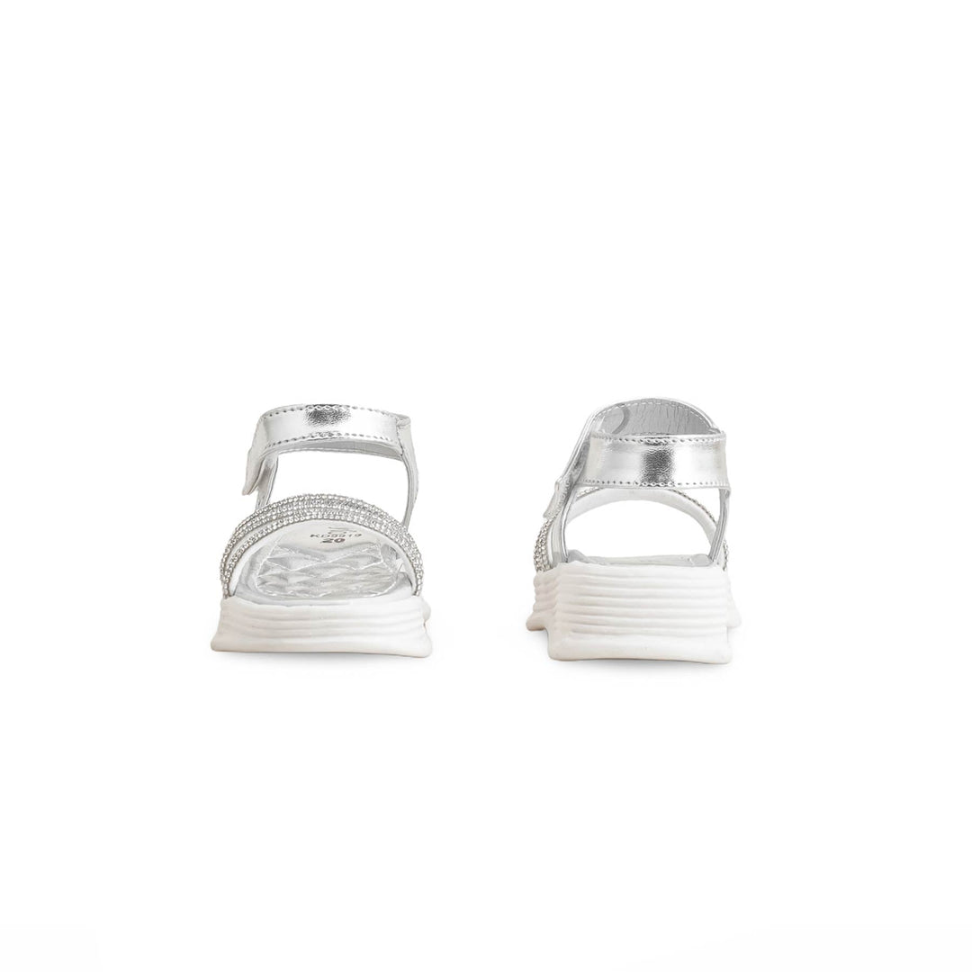 Girls Silver Fancy Sandal KD9919