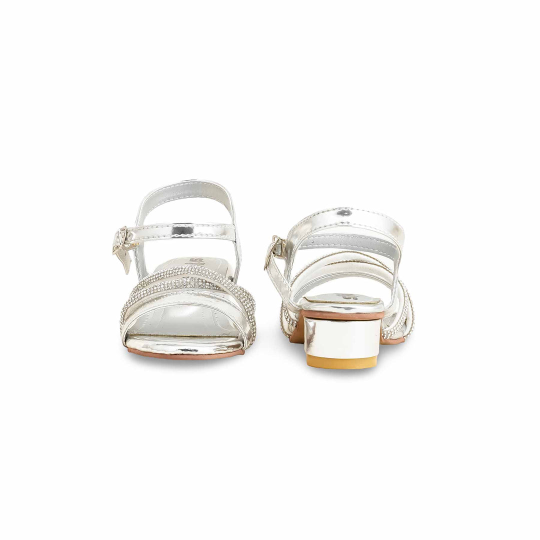 Girls Silver Fancy Sandal KD9921