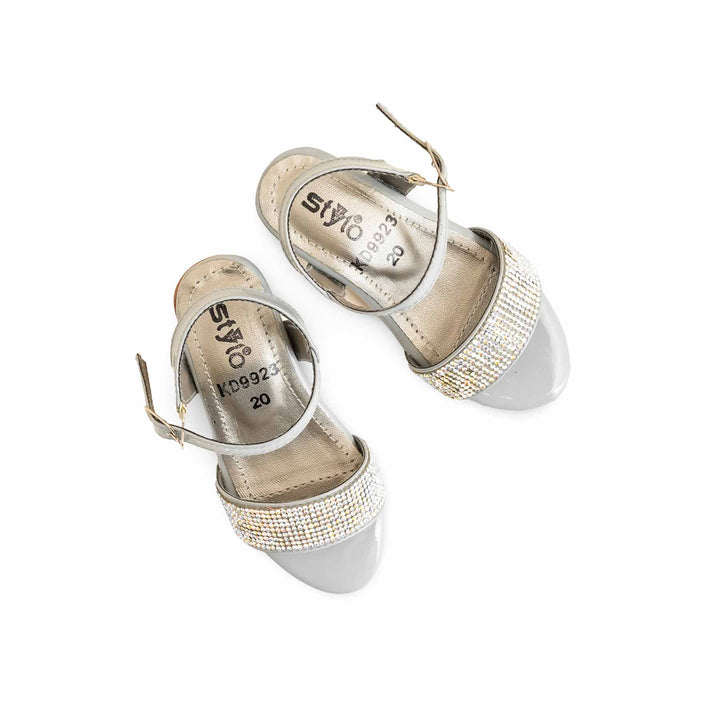 Girls Grey Fancy Sandal KD9923