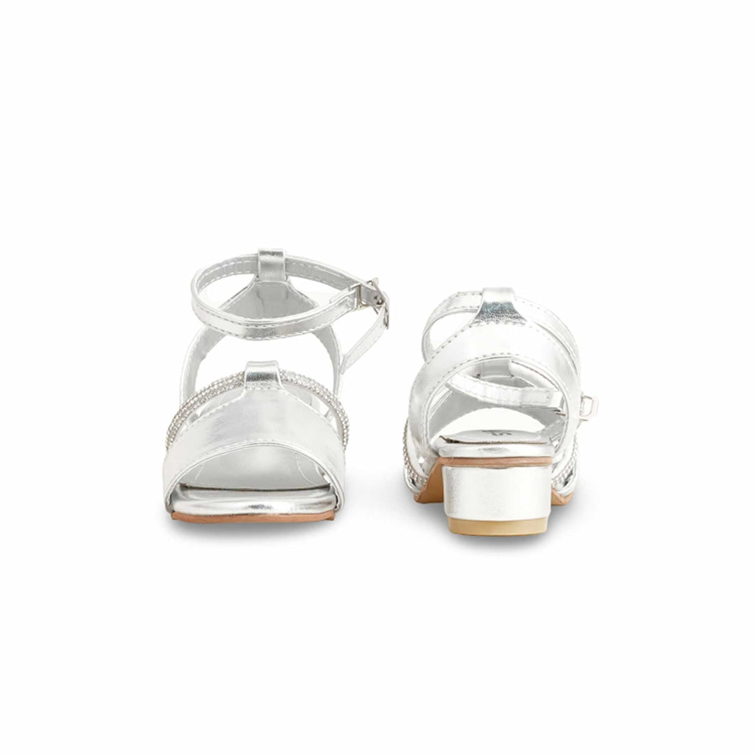 Girls Silver Fancy Sandal KD9924
