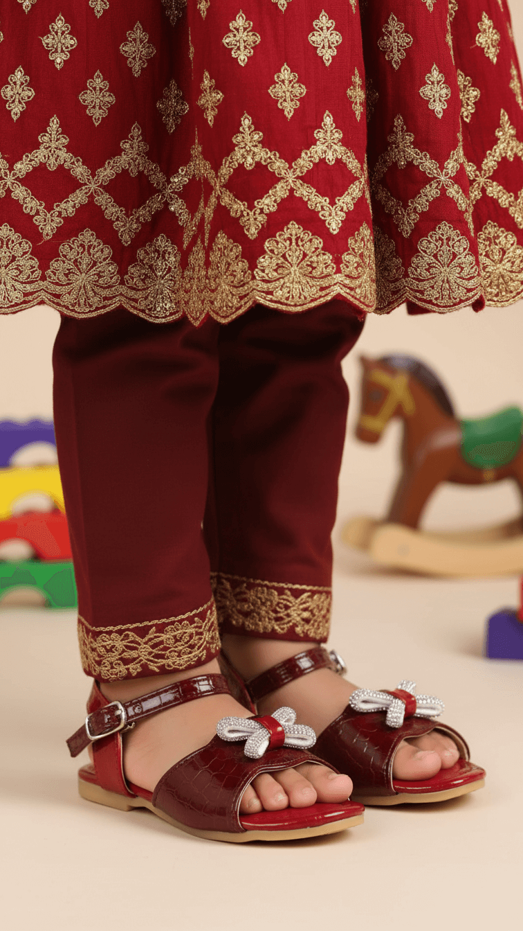 Girls Red Formal Sandal KD9928