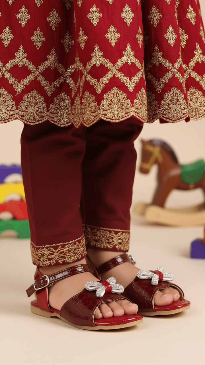 Girls Red Formal Sandal KD9928