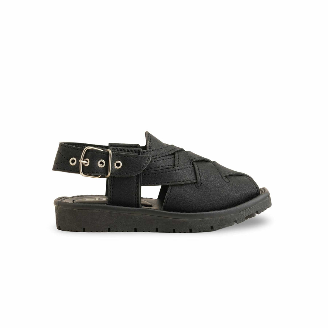 Boys Black Peshawari Chappal KD9934