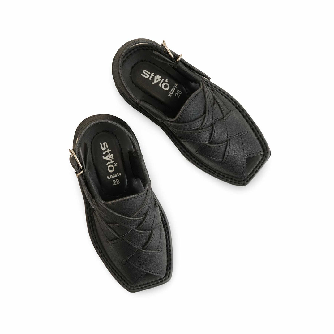 Boys Black Peshawari Chappal KD9934
