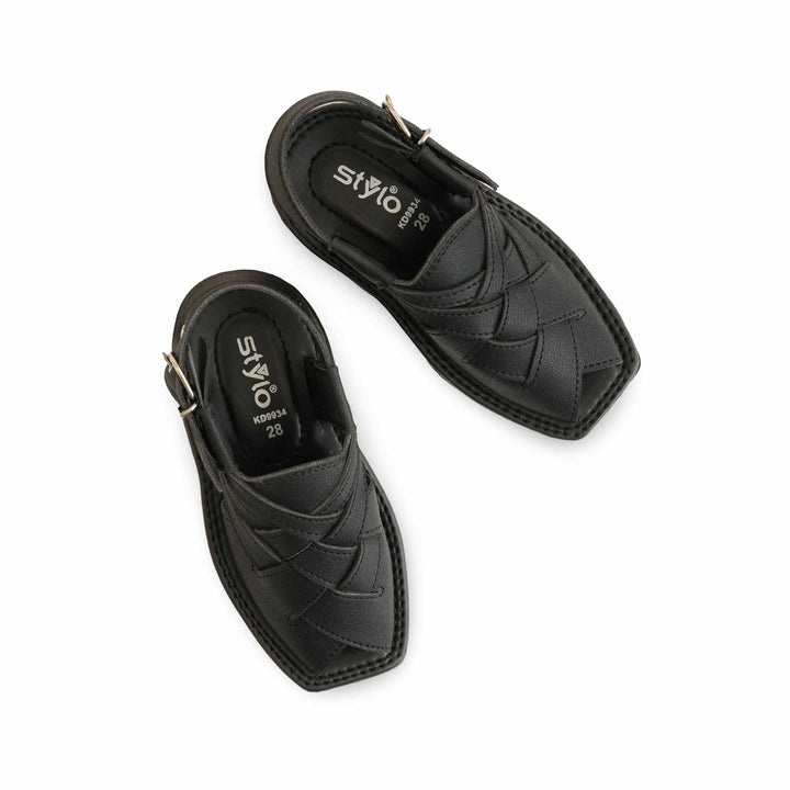 Boys Black Peshawari Chappal KD9934