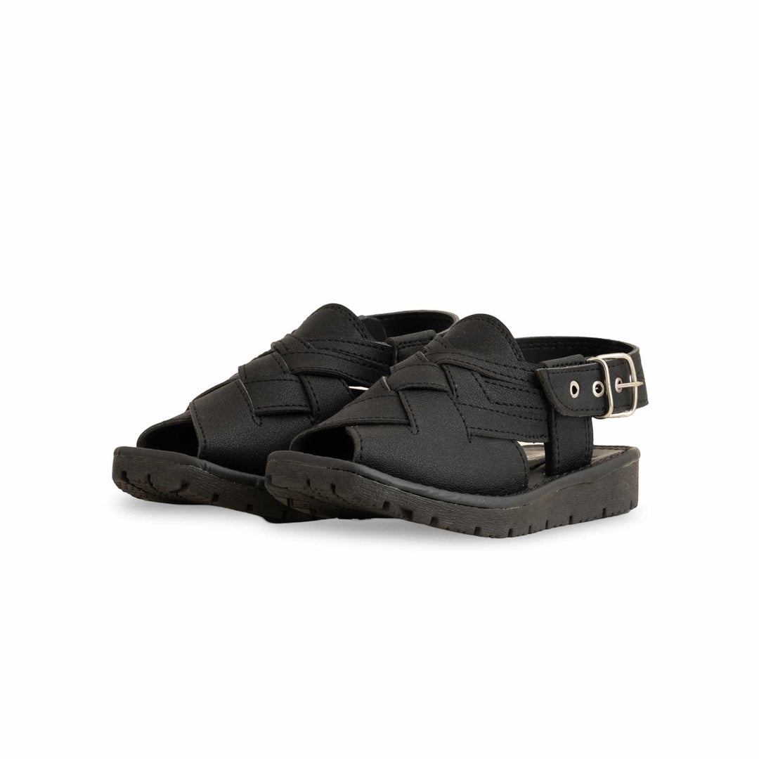 Boys Black Peshawari Chappal KD9934