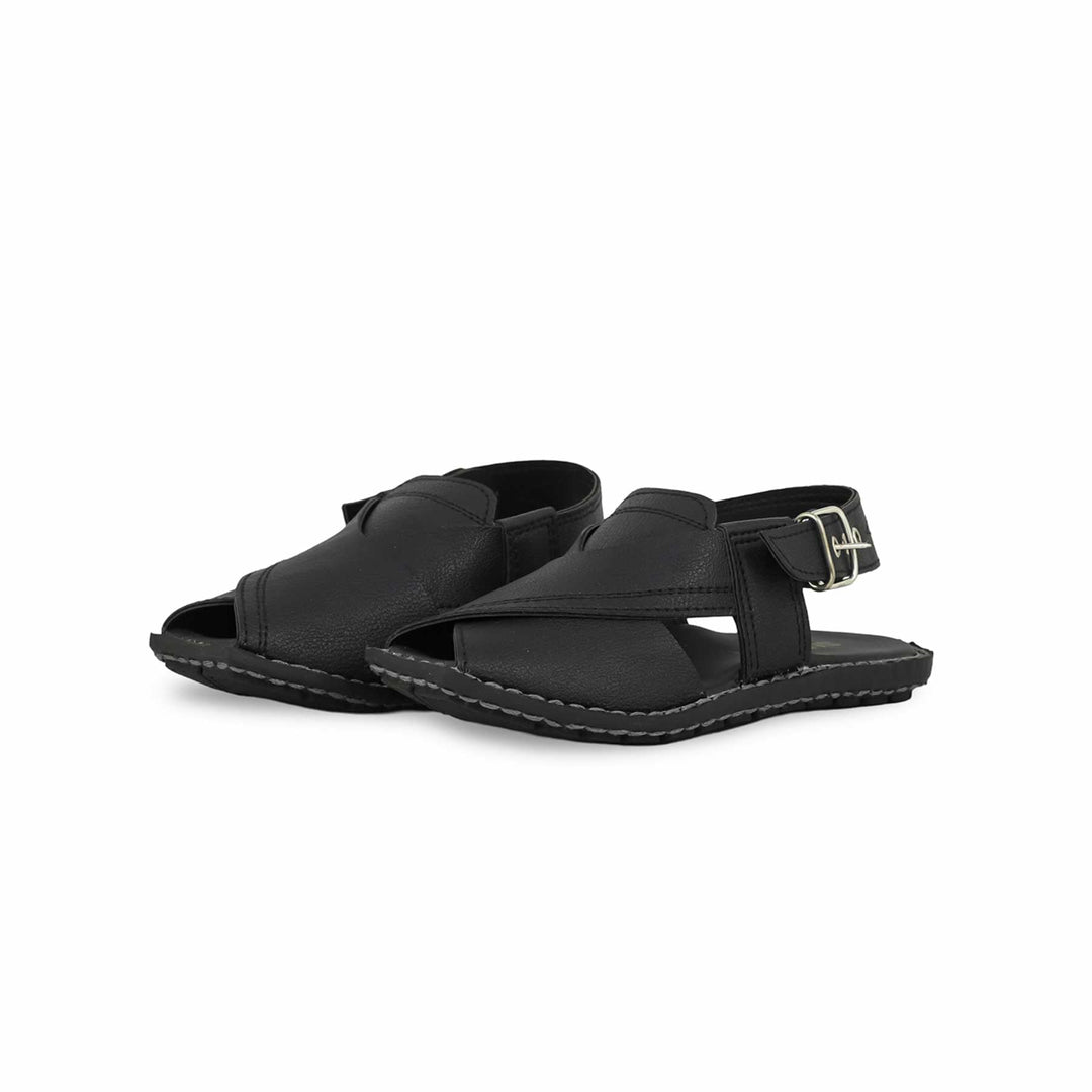 Boys Black Peshawari Chappal KD9935