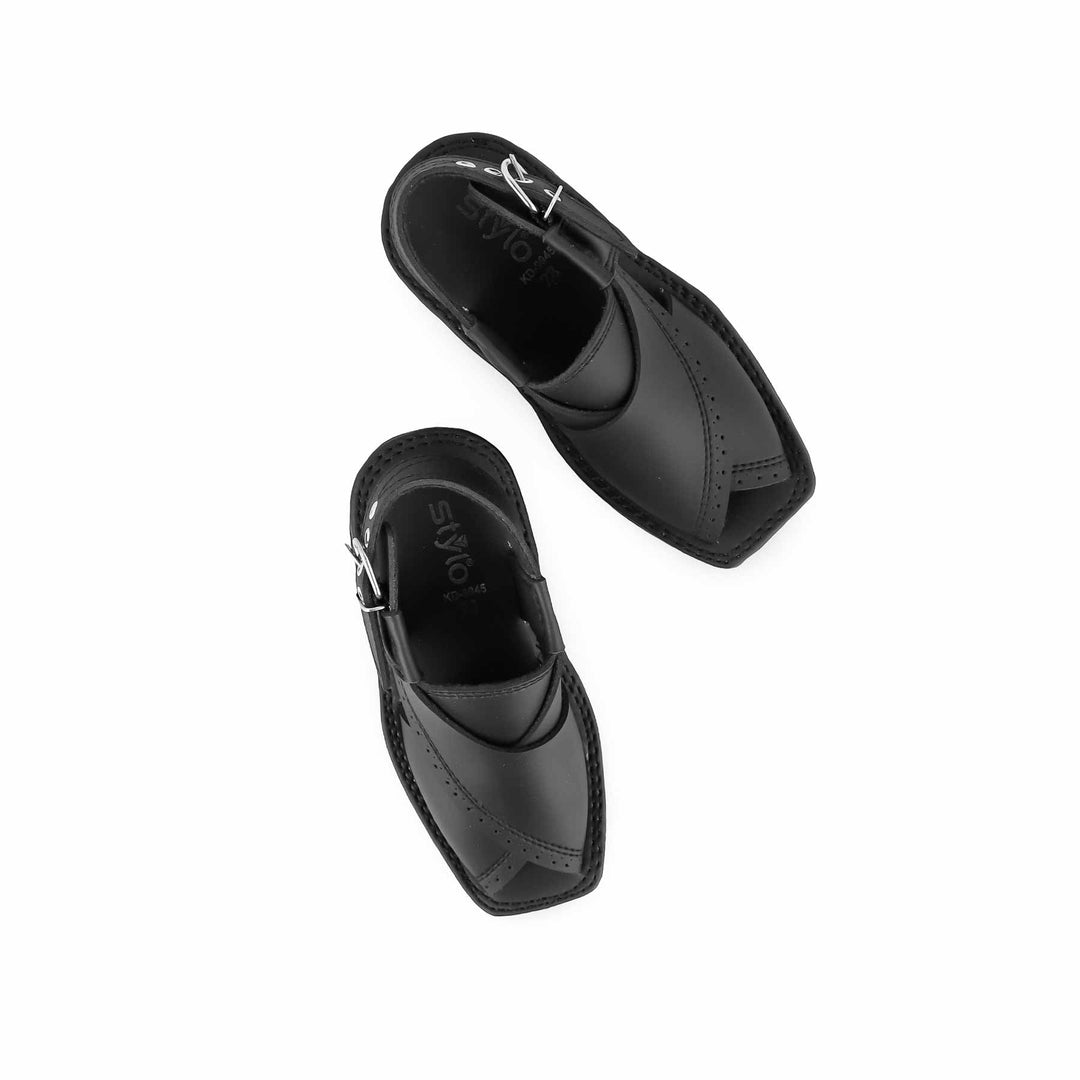 Boys Black Peshawari Chappal KD9945