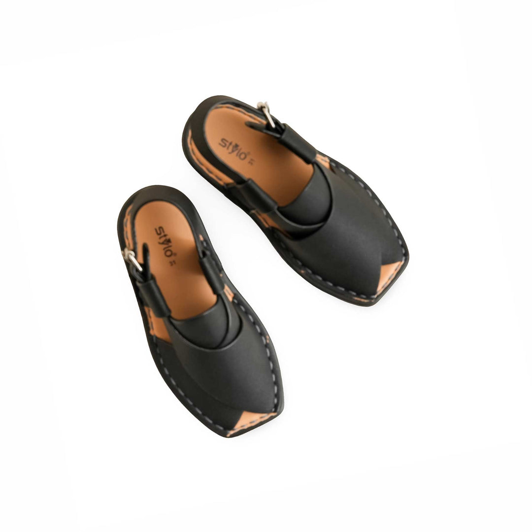 Boys Black Peshawari Chappal KD9982