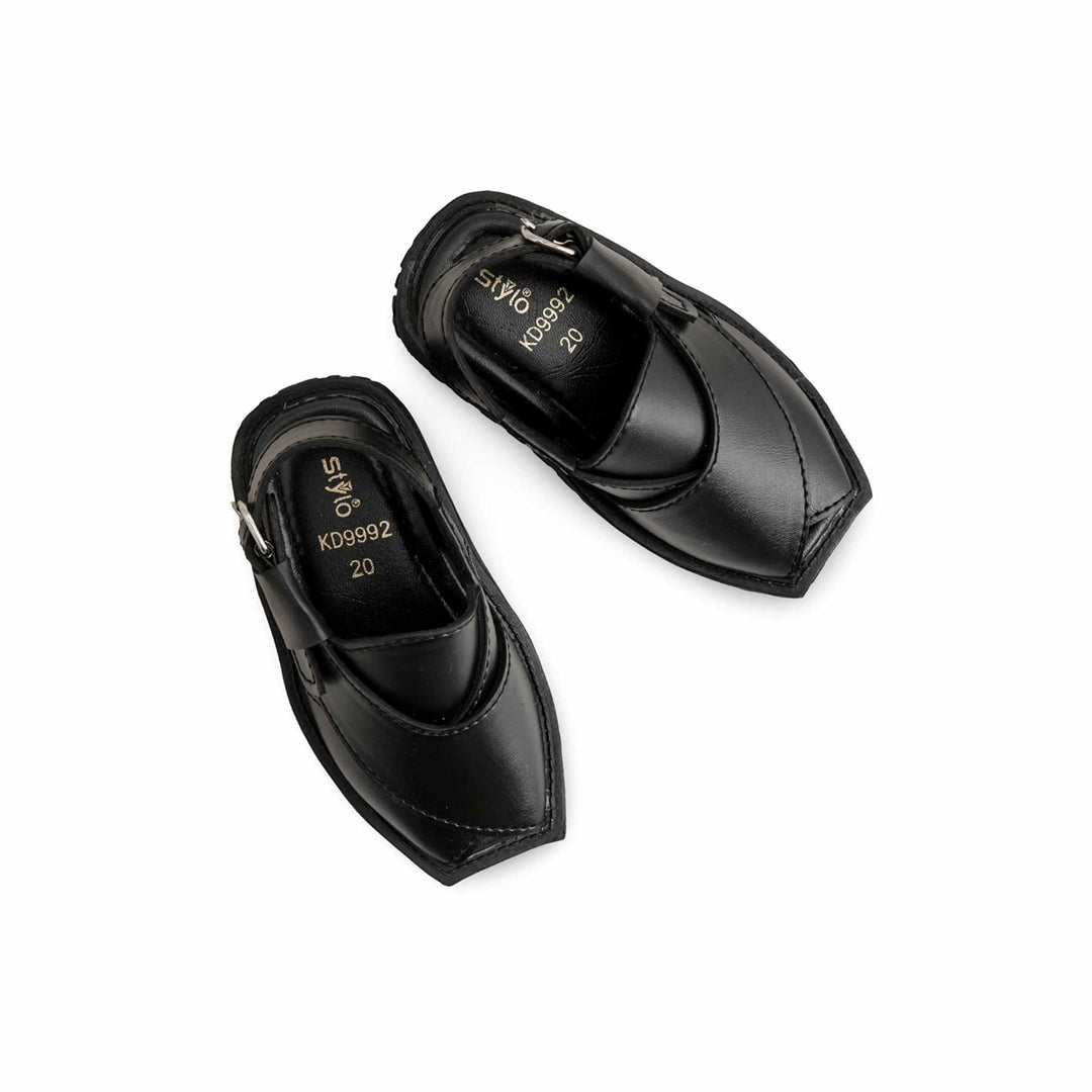 Boys Black Peshawari Chappal KD9992