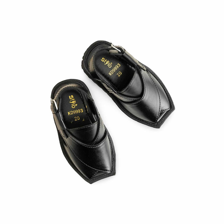 Boys Black Peshawari Chappal KD9993