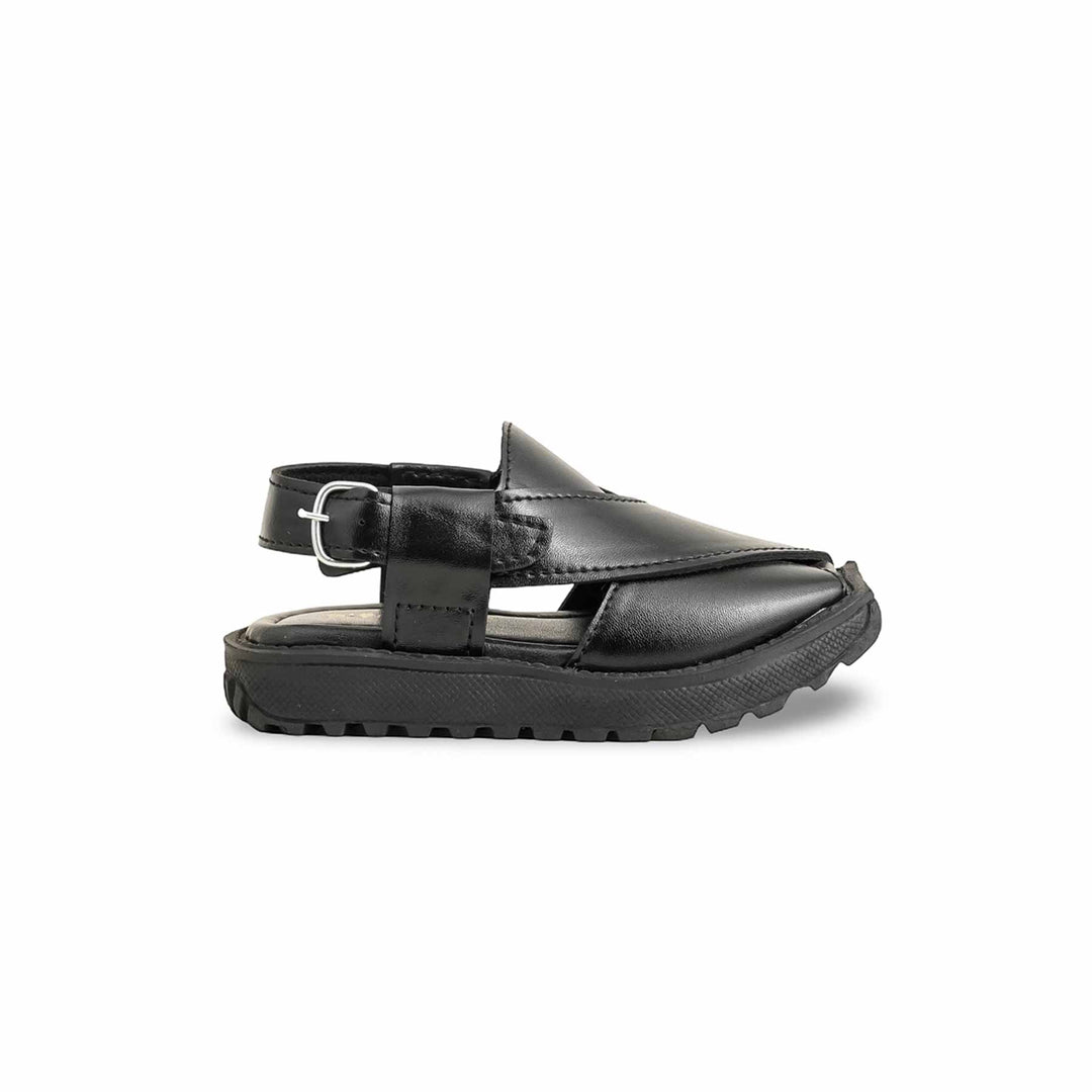 Boys Black Peshawari Chappal KD9993