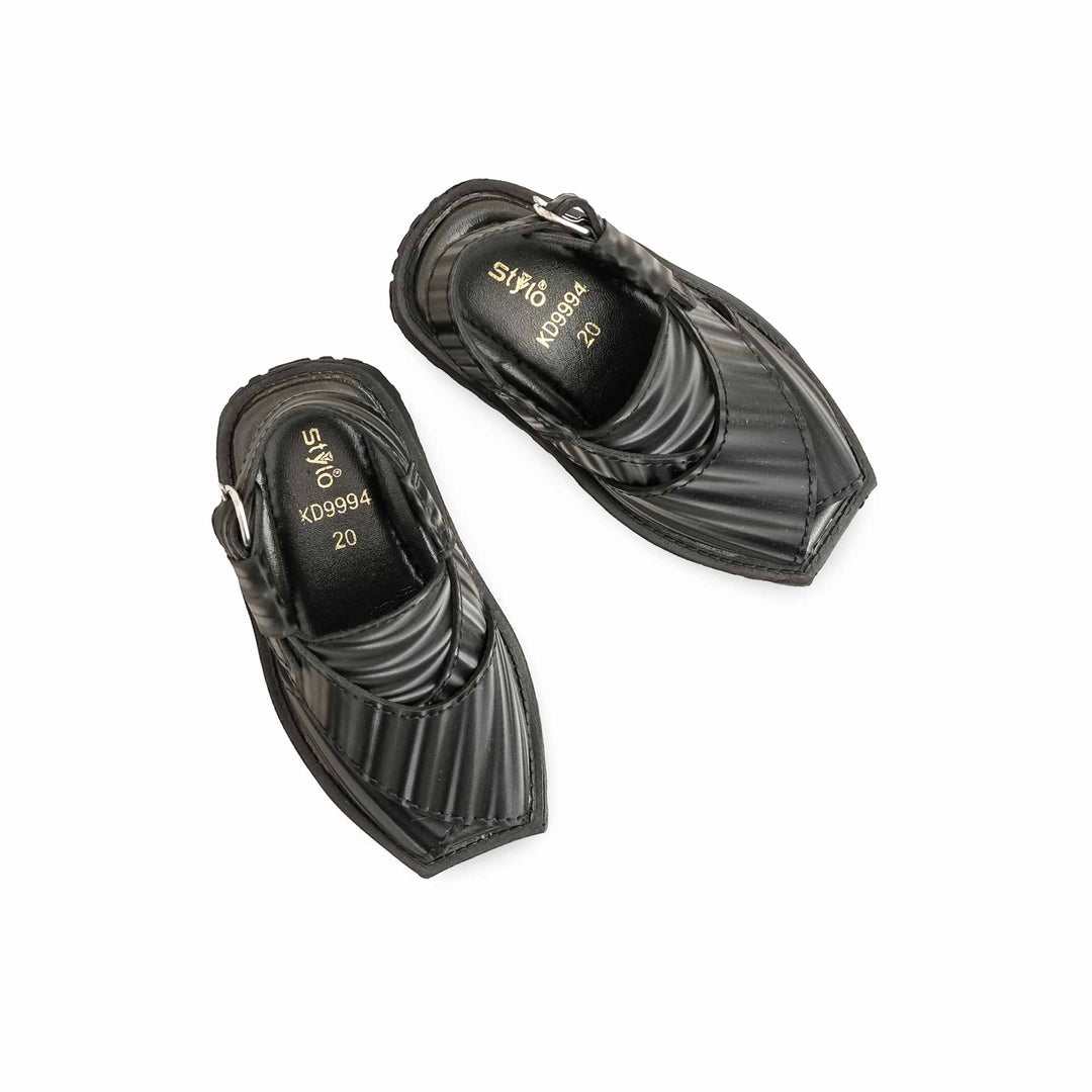 Boys Black Peshawari Chappal KD9994