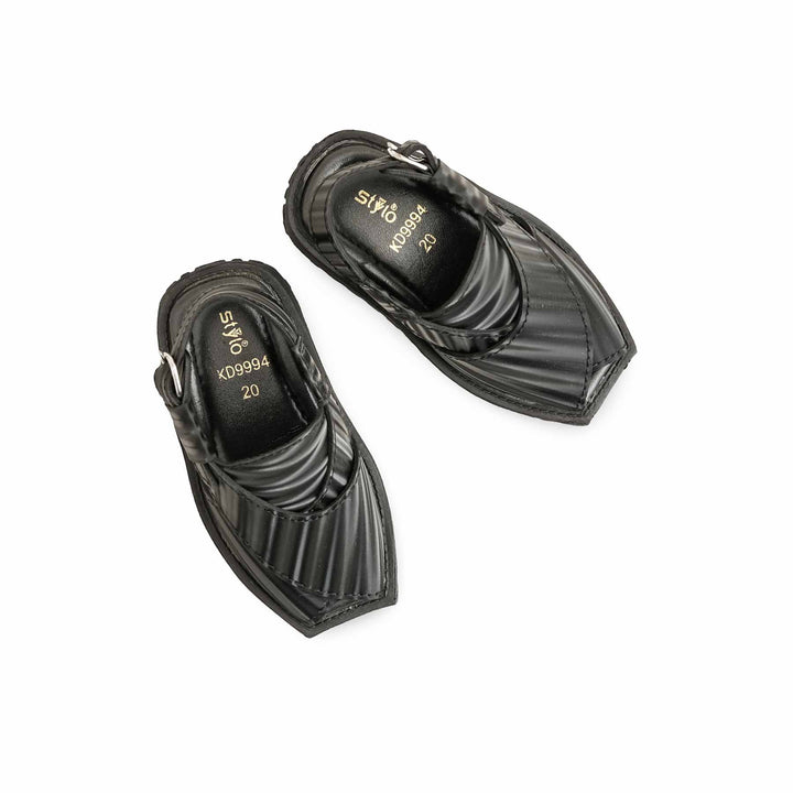 Boys Black Peshawari Chappal KD9994