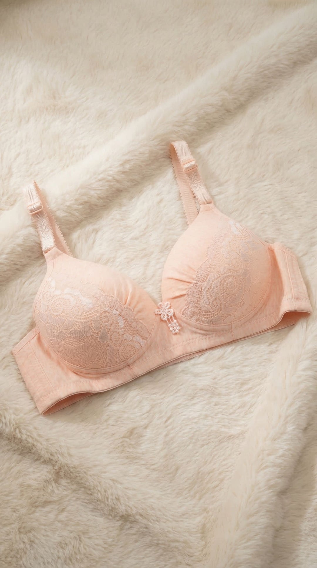 Peach Basic Cotton Bra For Women LB5024