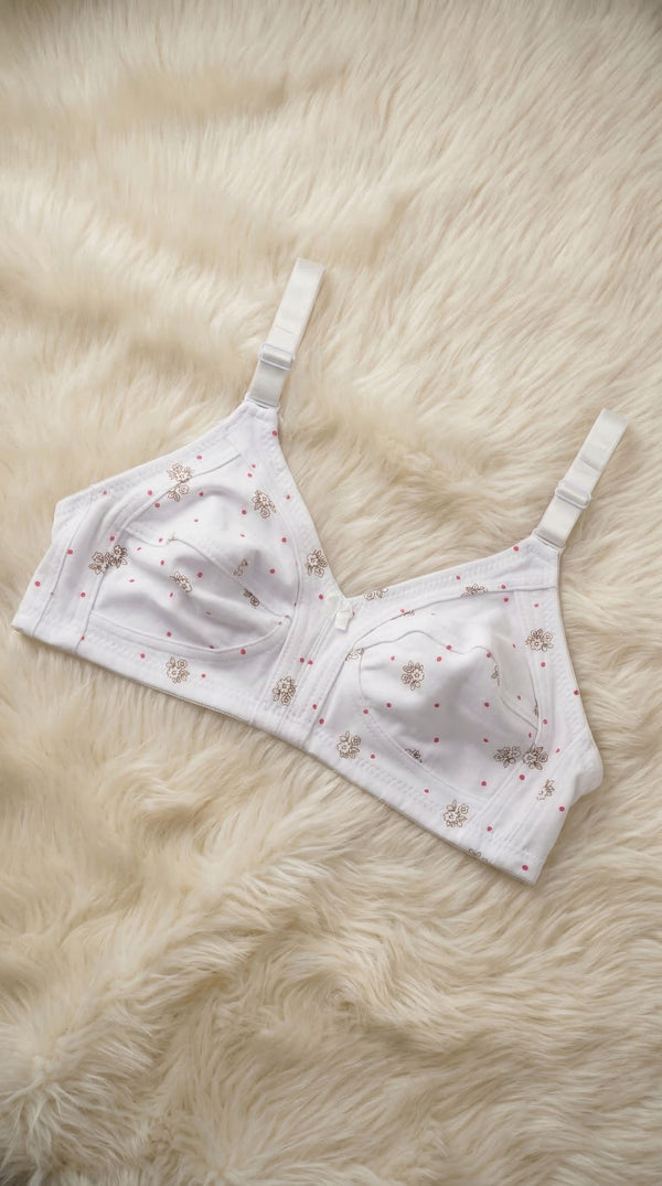 حمالة صدر قطنية أساسية Off/White للنساء LB5039