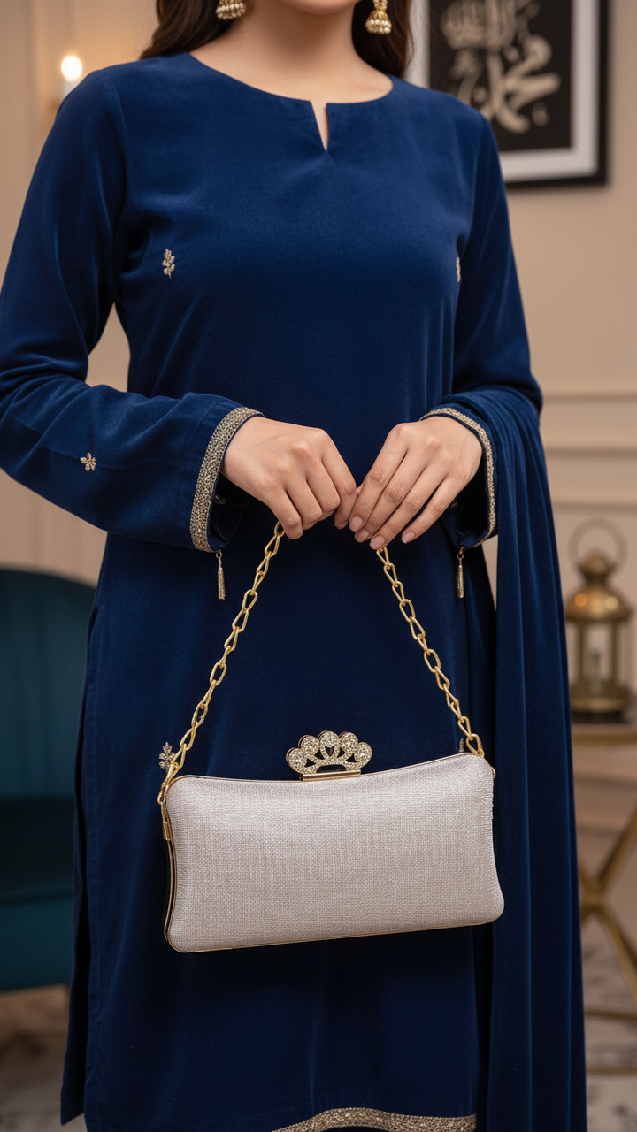 Golden Fancy Clutch P15364