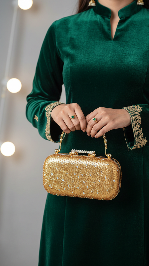 Golden Bridal Clutch P15386