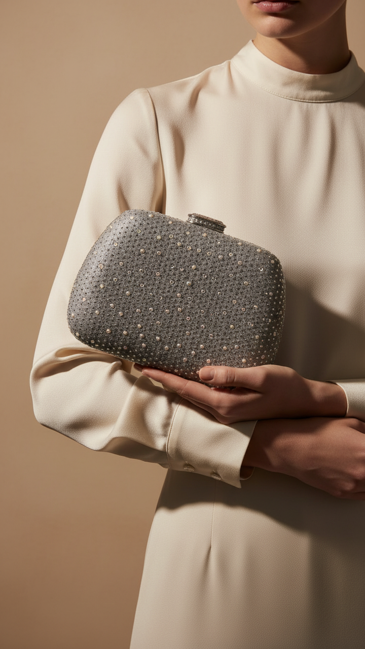 Silver Bridal Clutch P15388