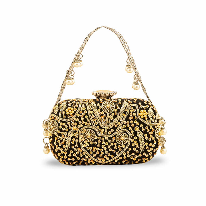 Black Fancy Clutch P15398