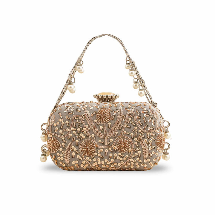 Grey Fancy Clutch P15398