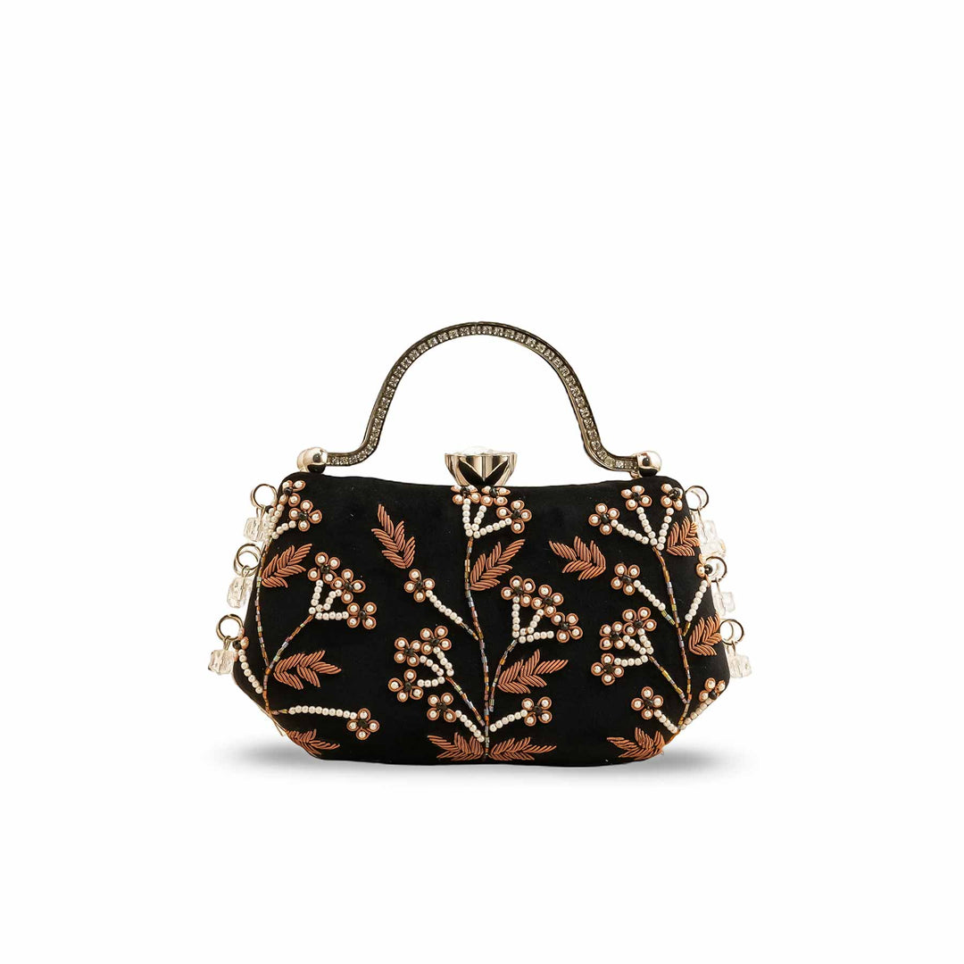 Black Fancy Clutch P15399
