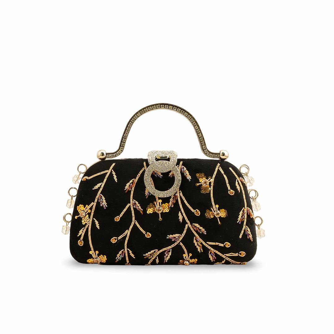 Black Fancy Clutch P15400