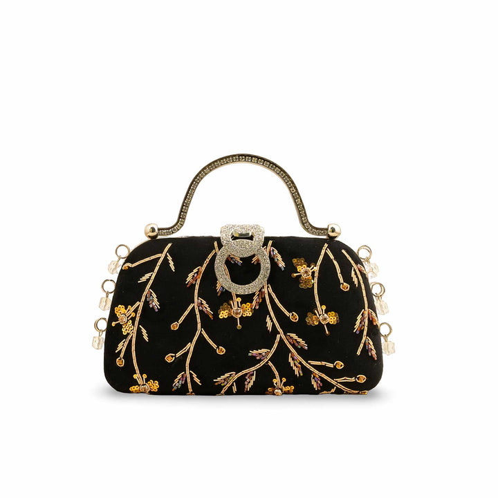 Black Fancy Clutch P15400