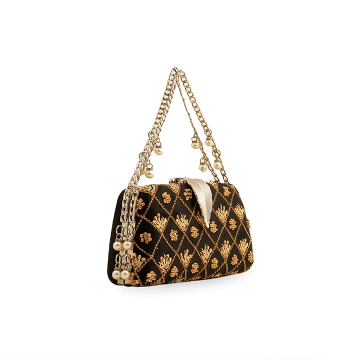 Black Fancy Clutch P15402