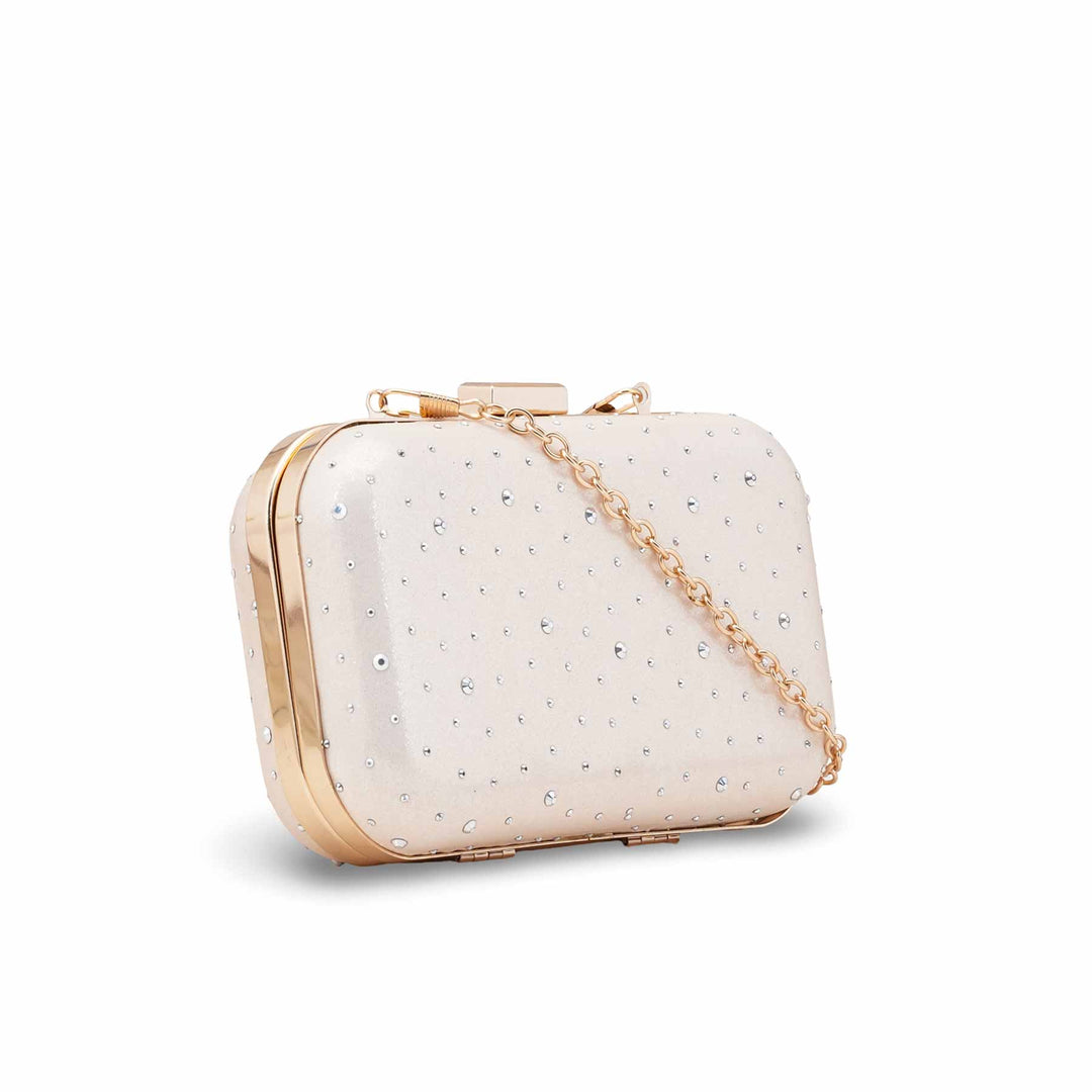 Cream Formal Clutch For Ladies P15700