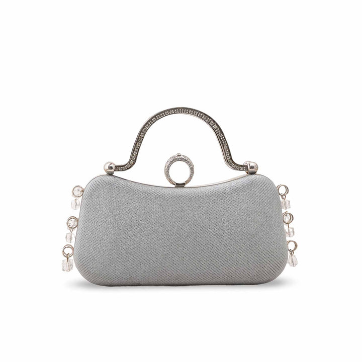 Grey Fancy Clutch For Ladies P15704