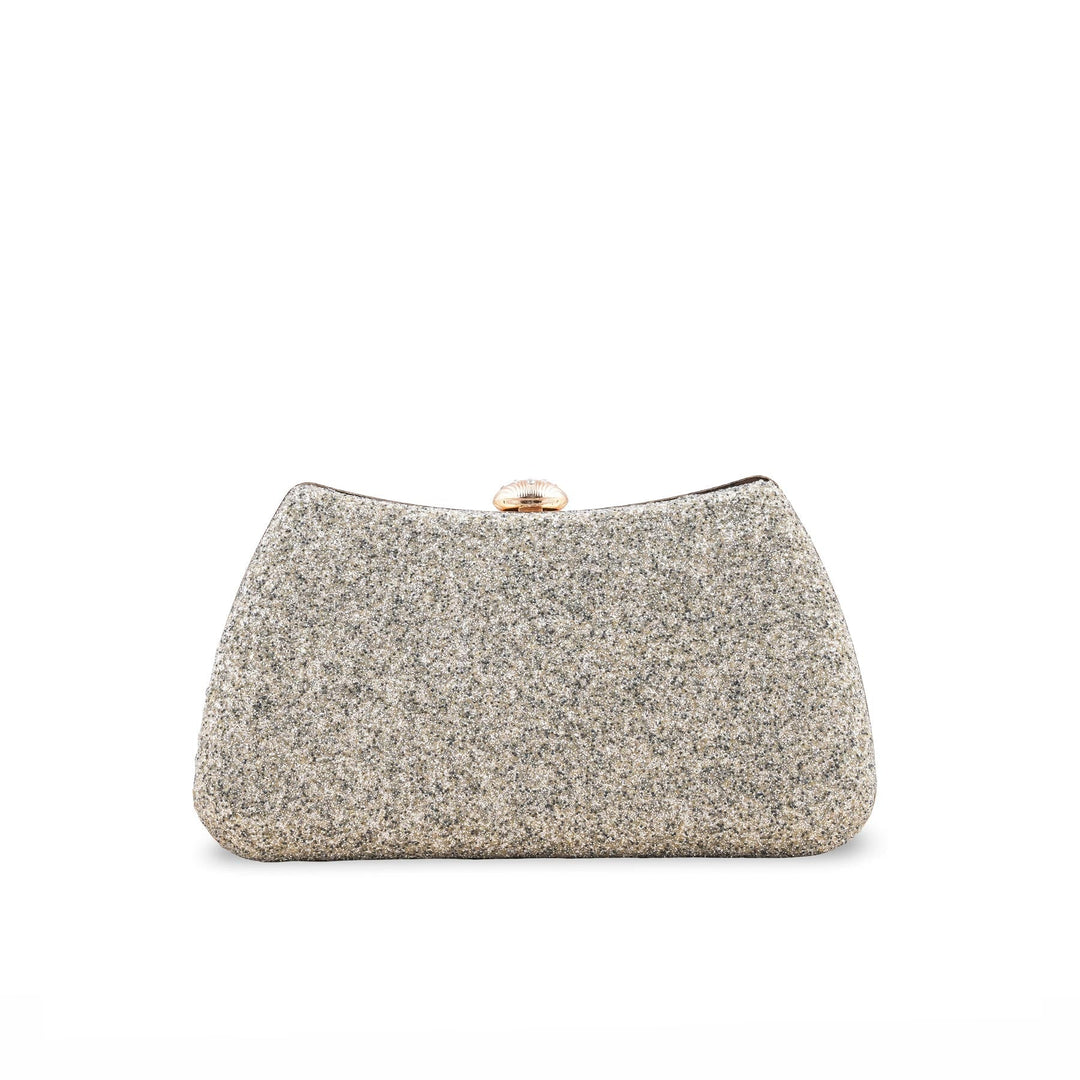 Golden Formal Clutch For Ladies P15705