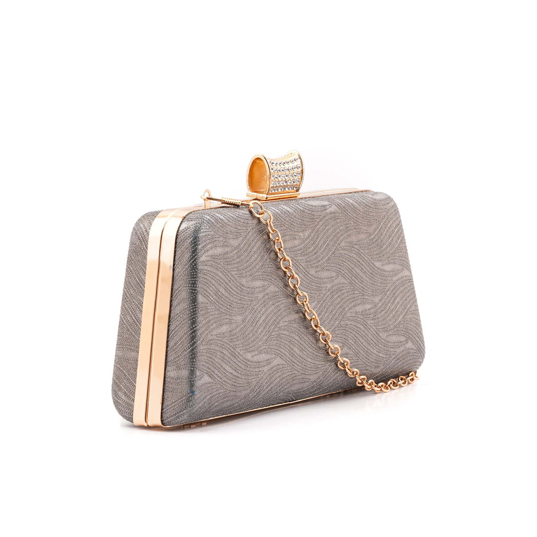 Silver Fancy Clutch For Ladies P15713