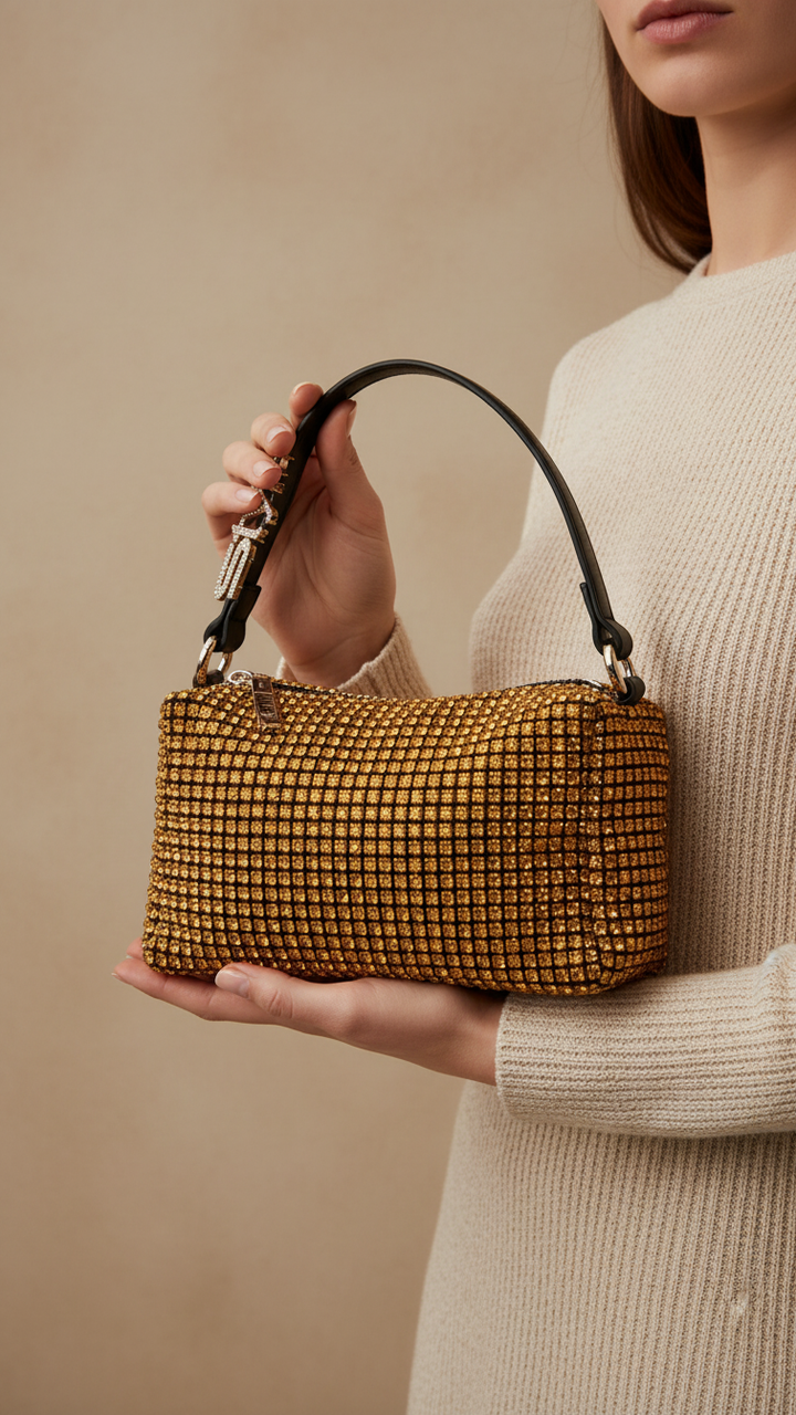 Golden Women Fancy Clutch P24091