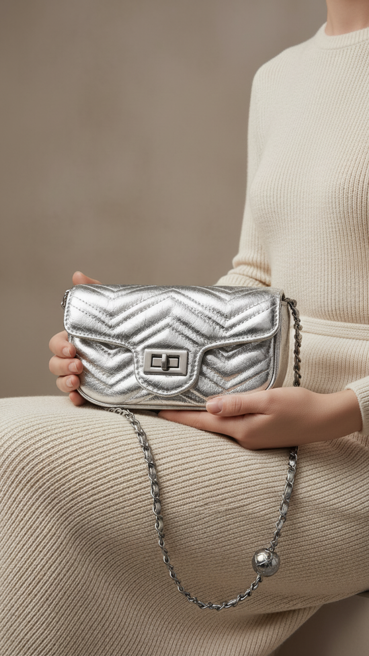 Silver Formal Clutch P24119
