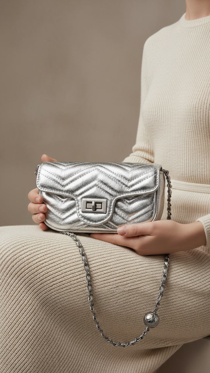 Silver Formal Clutch P24119
