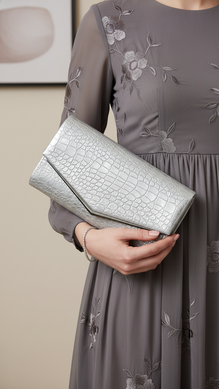 Cream Fancy Clutch P24158