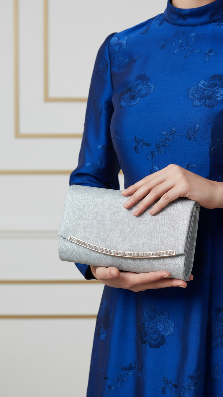 Silver Fancy Clutch P24171