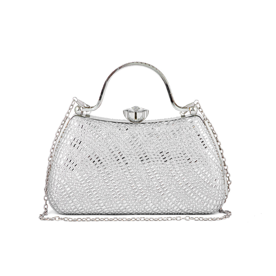 Silver Fancy Clutch P24186