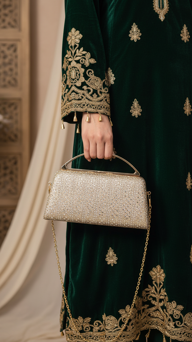 Golden Fancy Clutch P24188