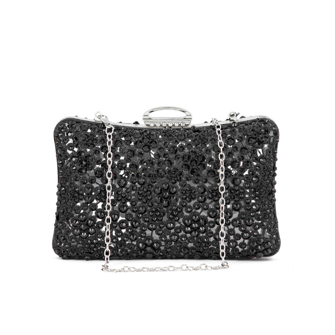 Black Fancy Clutch P24189