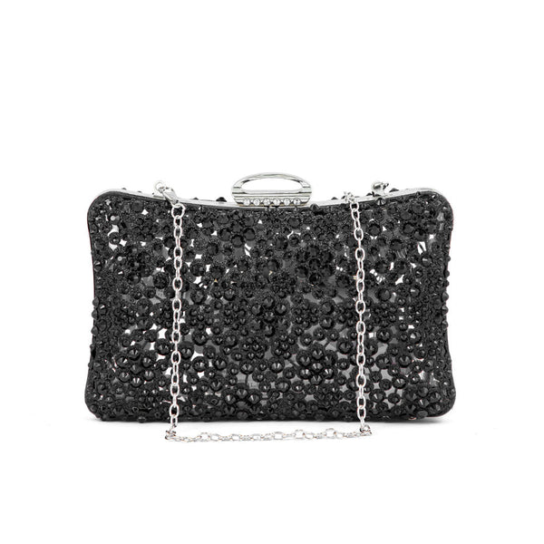Black Fancy Clutch P24189